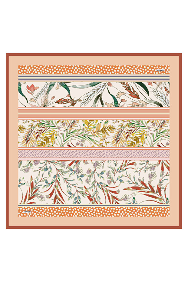 وشاح حريري برتقالي مقاس 90×90
