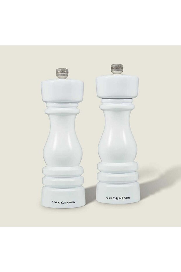 Bright White Salt and Pepper Mill, 180mm, Stylish and Convenient Design