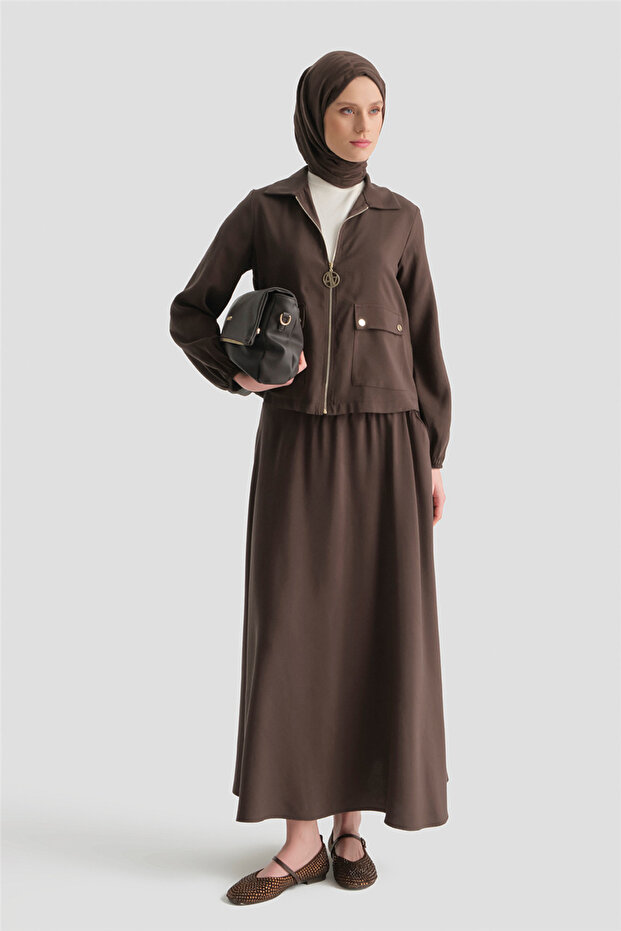 Basic Ceketli Takım Kahve - 3