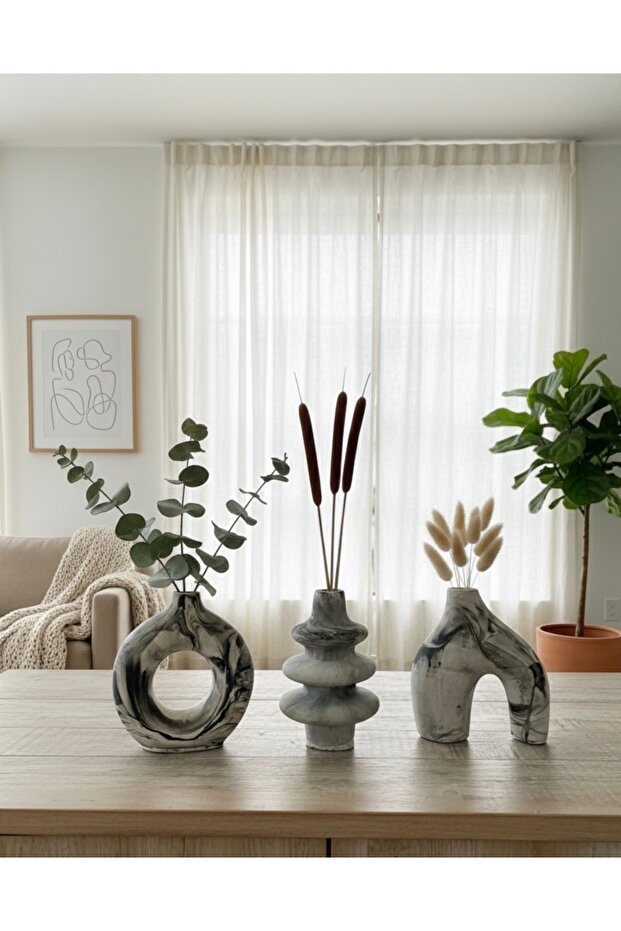 3 lü İskandinav Vazo Seti - 1