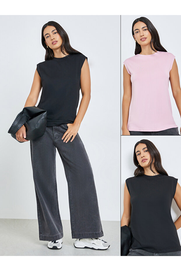 Pack of 2 - Basic Sleeveless T-Shirt