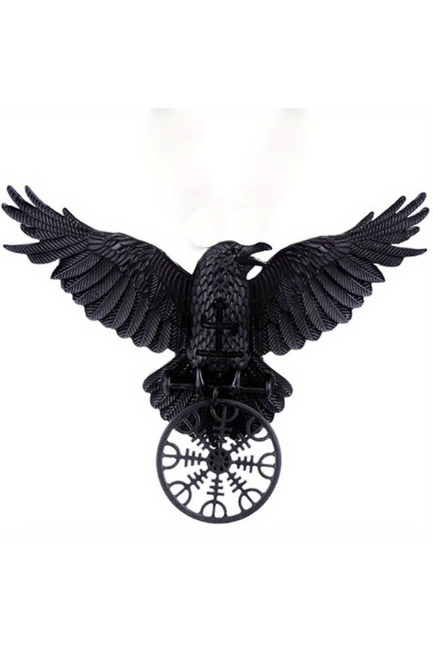 black Viking Women's Hair Accessories Halloween Cosplay Party Headwear Retro Gothic Crow Hair Clip R
