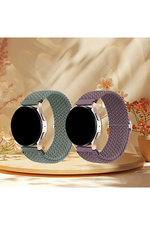 22mm 2pack-9 2 Pcs Nylon Braided Loop For Watch 7/ BIP6/ Watch GT6/ Vivoactive 5 Fo...