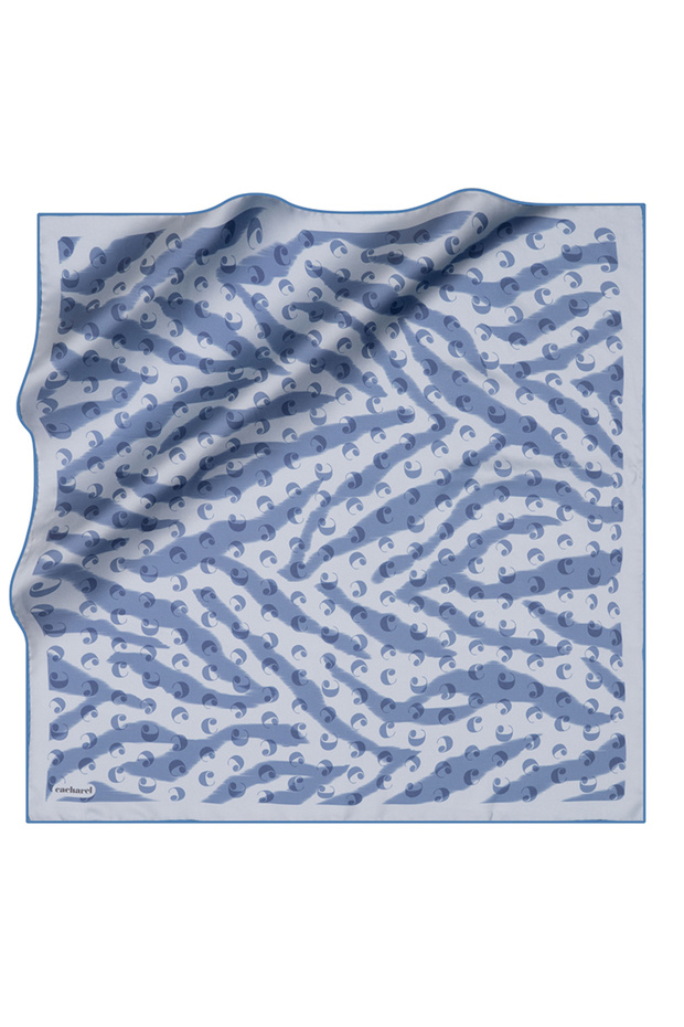 Blue 90X90 Silk Twill Scarf