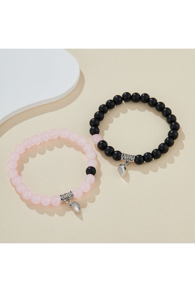YF5062-1B New Fashion Trend Love Heart Magnetic Bracelet 2 Pieces / Set of Men and Women Couples Per