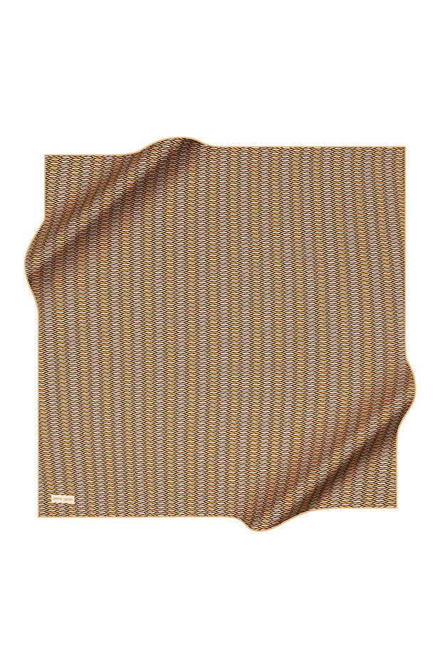 Yellow 90X90 Silk Crepe Satin Scarf