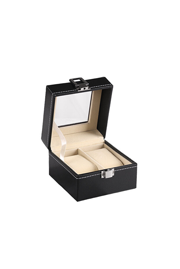 Beige 2 Slots VANSIHO 2/3/4/5/6/10/12 Slots Beige PU Leather Watch Display Boxes Cases Organizer G