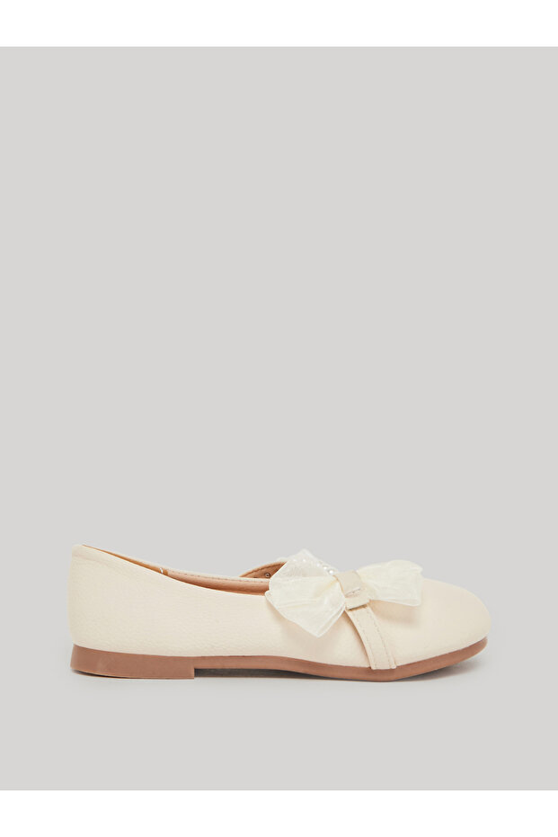 Girls Beige Embellished Ballerinas
