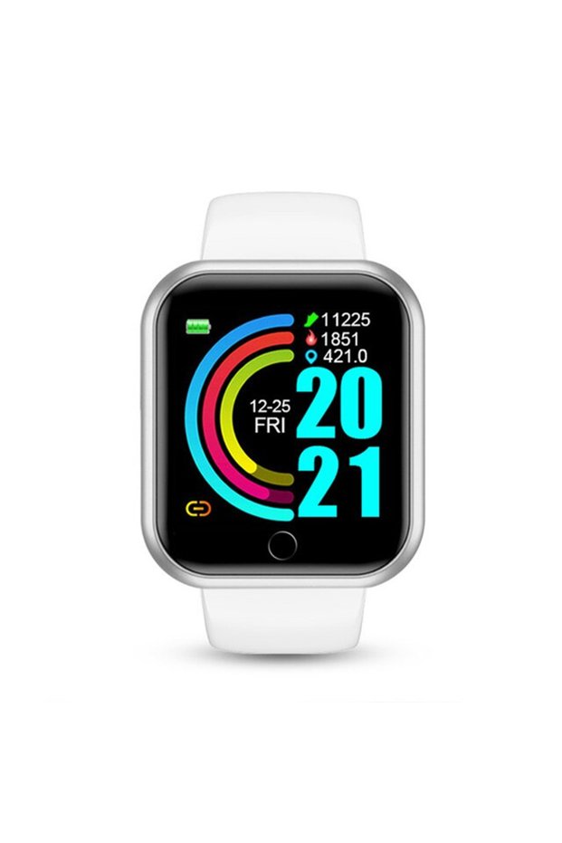 WHITE Multifunctional Smart Watches Women Men Bluetooth Connected Phone Music Fitness Sports Bracele