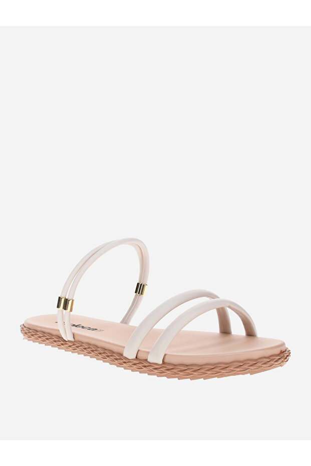 Strappy Open Toe Flat Sandals - 1