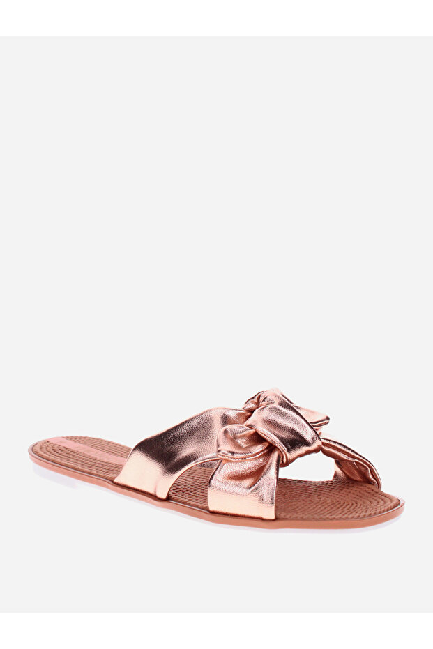 صندل مسطح مفتوح من الأمام مزين بعقدة - 1