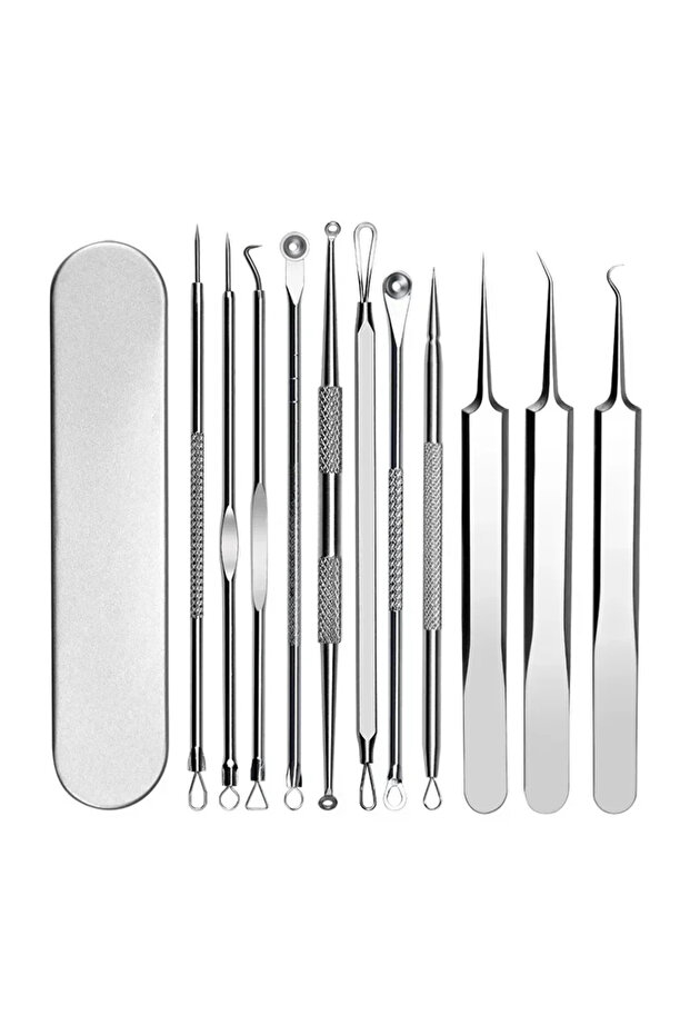 11Pcs 11PCS Acne Blackhead Removal Needles Kit Cell Pimples Blackhead Clip Tweezers Comedone Blemish