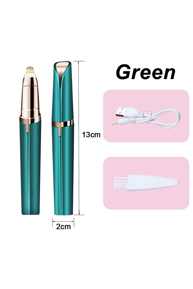Green Electric Eyebrow Trimming Tool For Beginners Automatic Electric Eyebrow Trimmer Nose Hair Shav