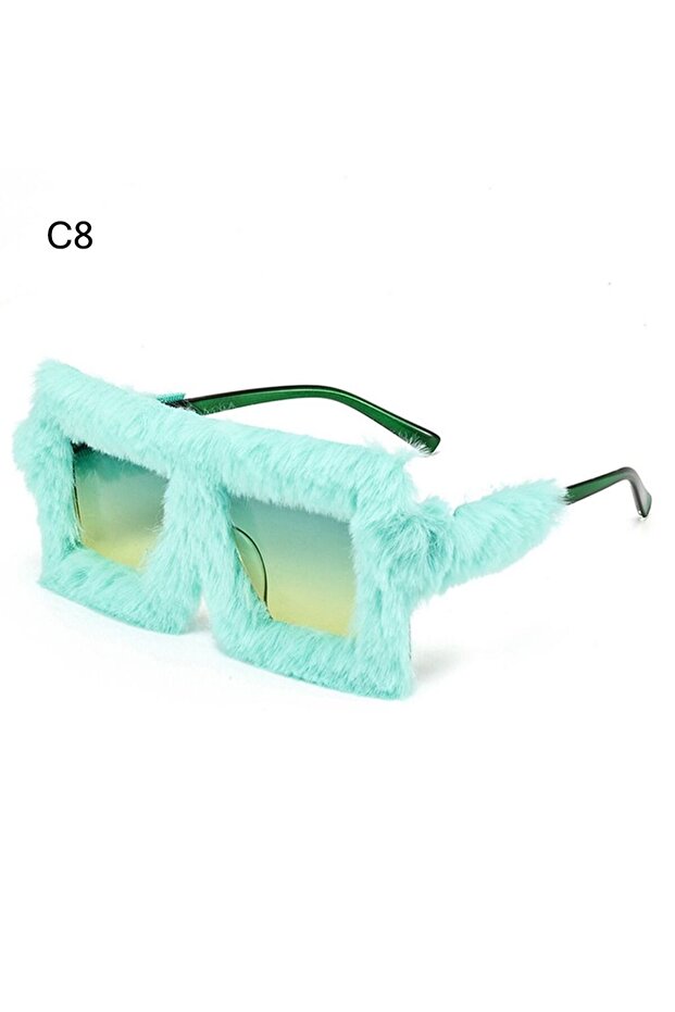 C8 Y2K Oversized Plush Sunglasses Style Soft Fluffy Winter Shades Party Christmas Halloween Cosplay