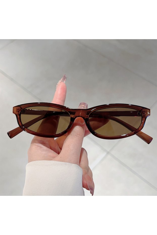 as picture shows Tea-Dark Tea KAMMPT Irregular Rim Sunglasses Women 2025 Fashion Candy Color Decor S