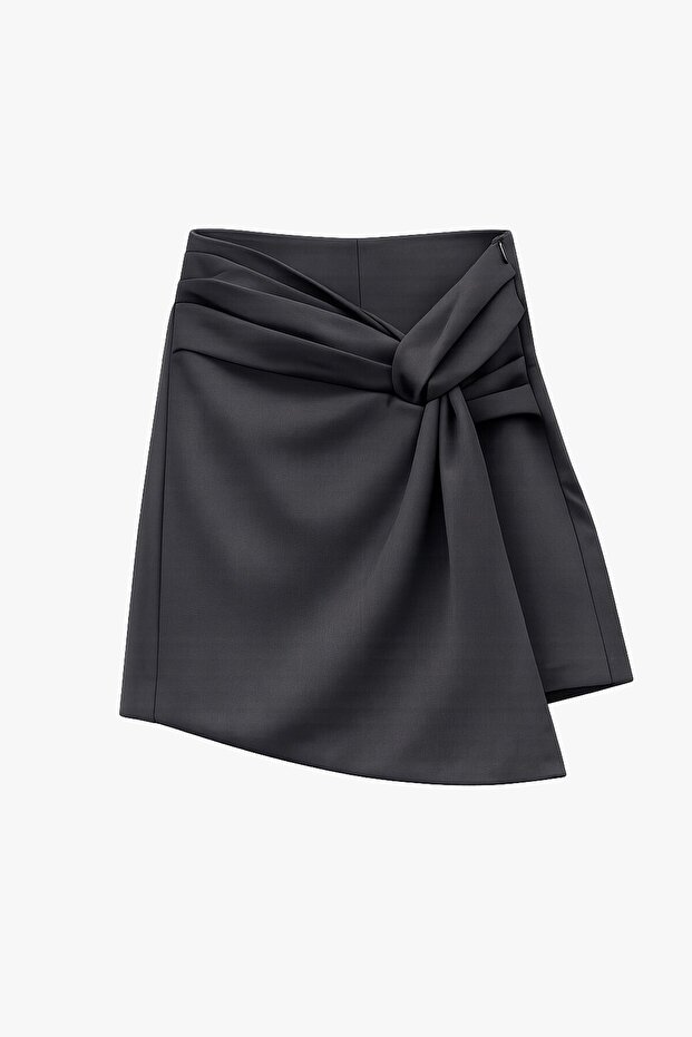 Yüksek Bel Mini Şort Etek - 7