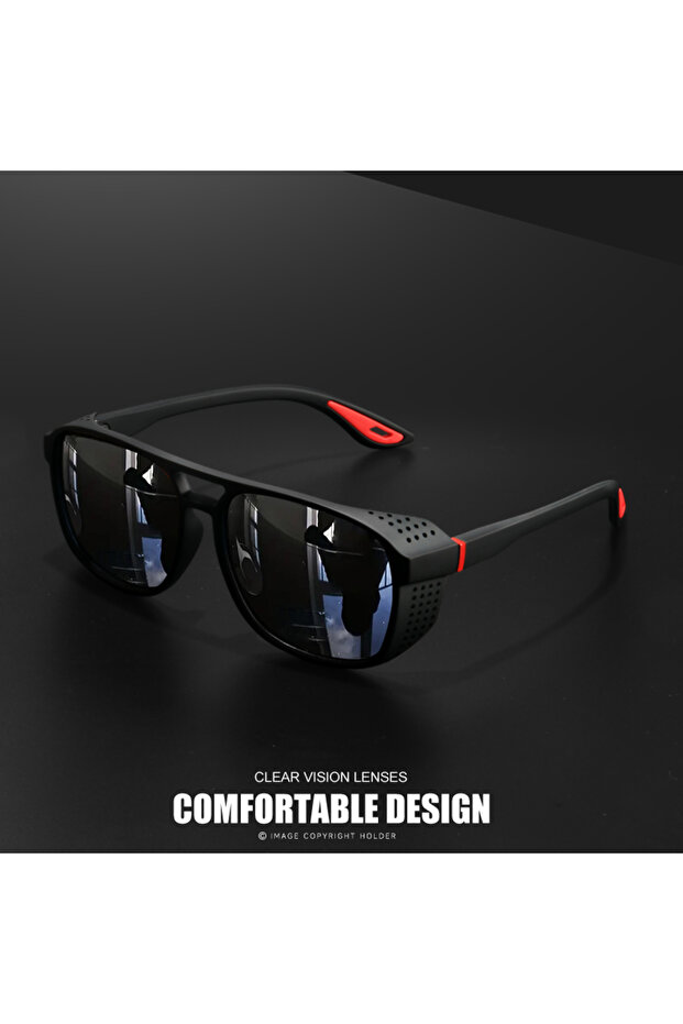 C2 Black red 1PC/3PC sport polarized sunglasses, windproof design, suitable for outdoor cycling and