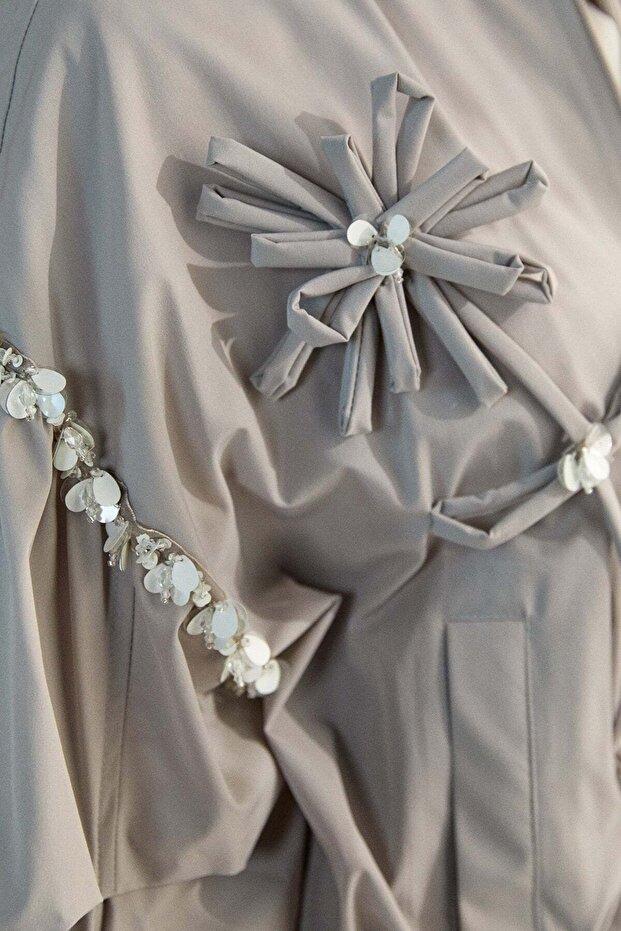 Çiçek Aplikeli Bomber Ceket - 6