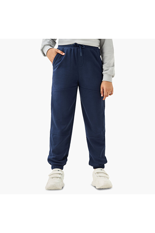 Solid Joggers with Drawstring Closure and Pockets