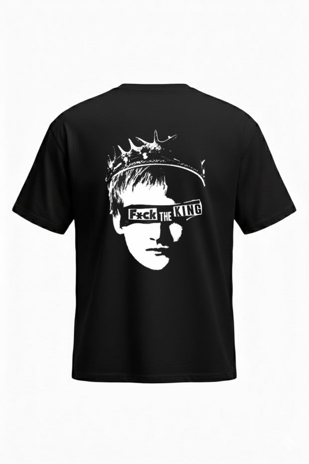 Joffrey Baratheon T-Shirt - Black Printed Oversize Crew Neck Short Sleeve Loose Fit