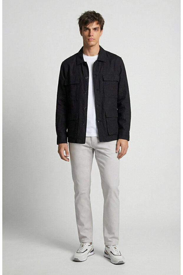 Siyah Keten Ceket - 2
