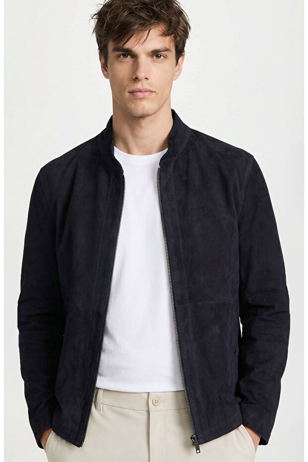 Lacivert Deri Mont - 1