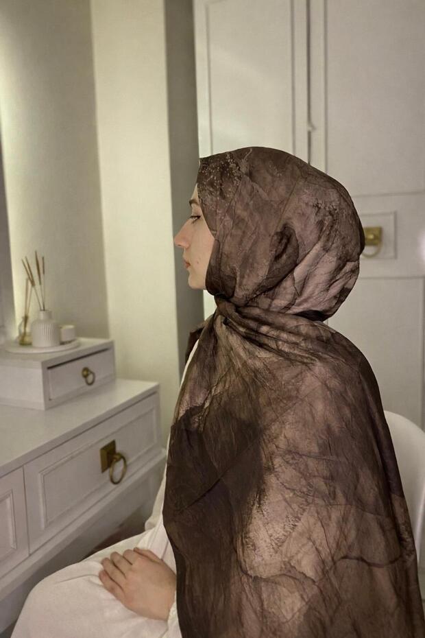 Bambu kraş desenli soft şal - 1