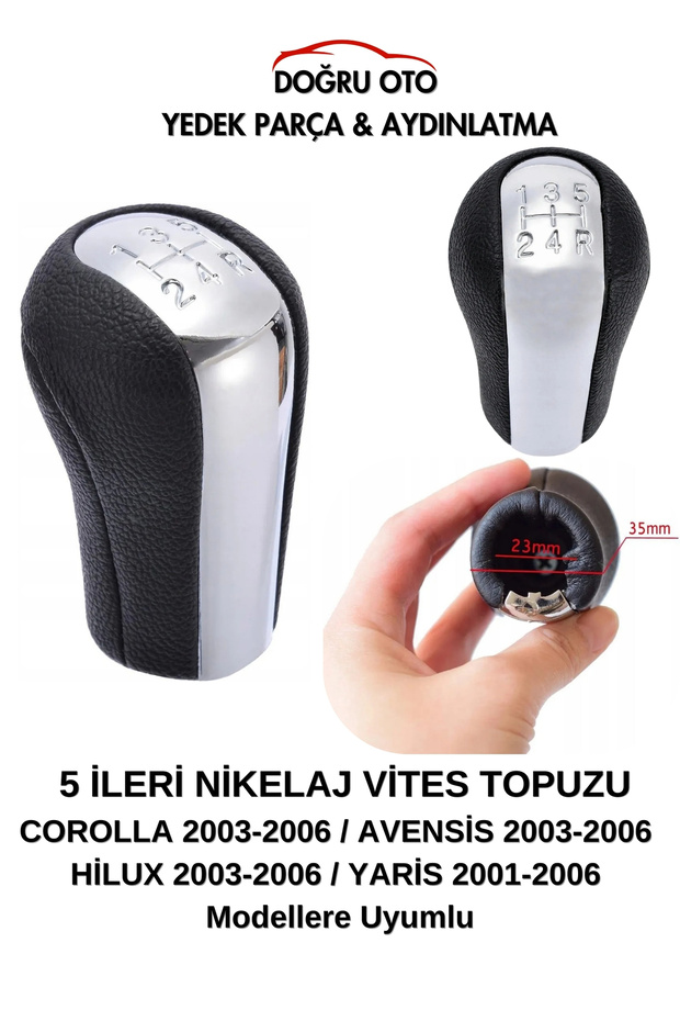 Corolla Avensis Hilux Yaris Compatible Nickel-Plated Gear Shift Knob 5 Forward