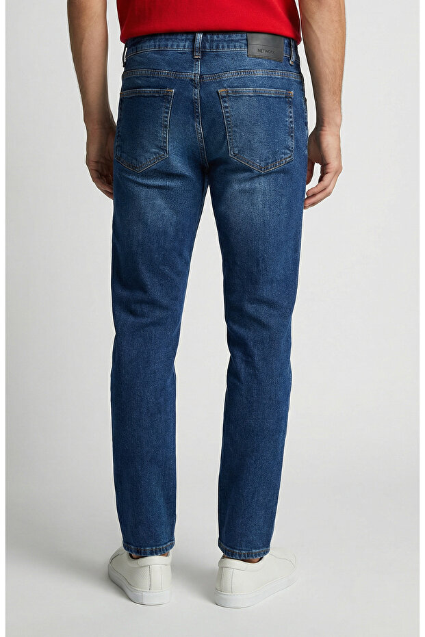 Lacivert Denim Pantolon - 3