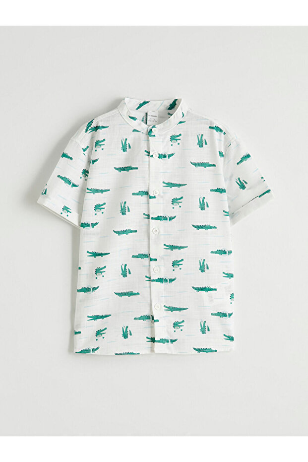 White Patterned Boy's Shirt