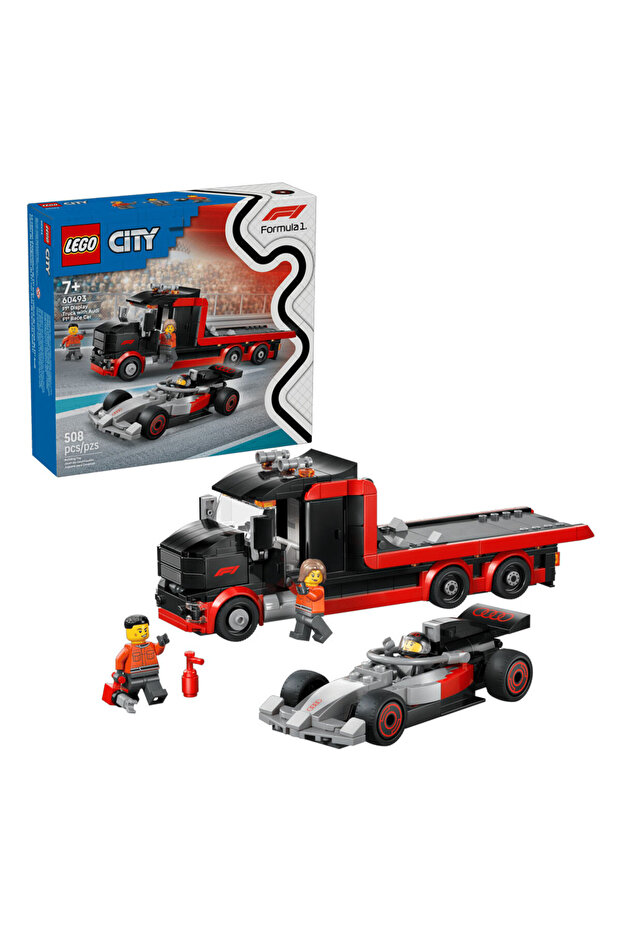 ® City Audi F1® Yarış Arabalı F1® Sergileme Kamyonu 60493 – 7 Yaş ve Üzeri Çocuklar için Oyuncak Yapım Seti (508 Parça) - 1