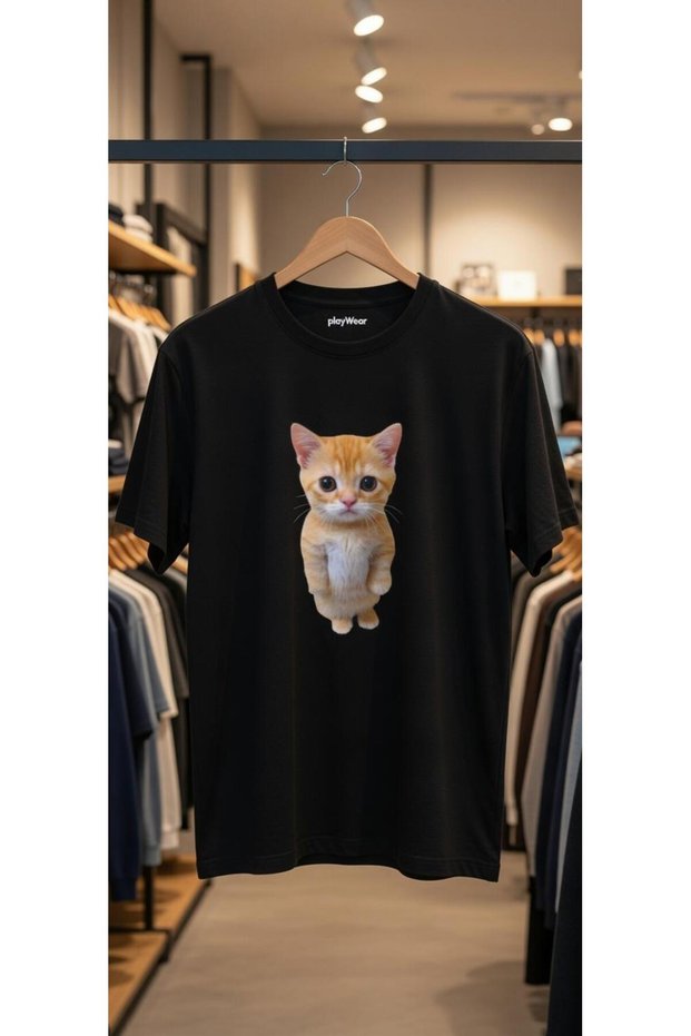 Kitten Real Cat Printed Tshirt 100% Cotton Regular Fit T-Shirt
