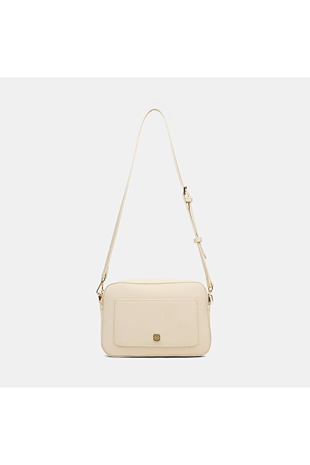 Women's Ecru Gold Detailed Messenger Bag