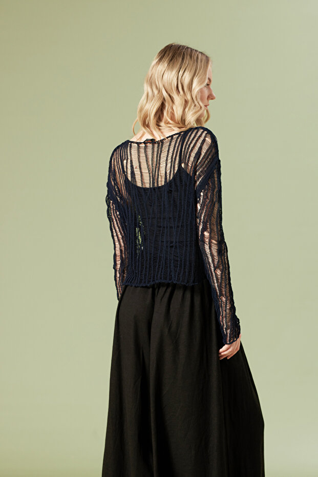 AJURLU TRİKO BLUZ - 5