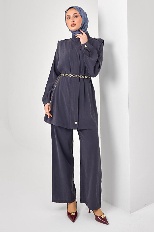 Hijab Double Set N7202 Anthracite