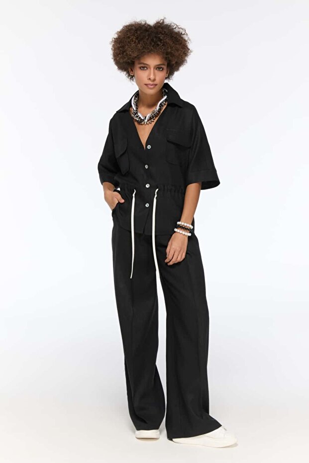 Linen Palazzo Trousers