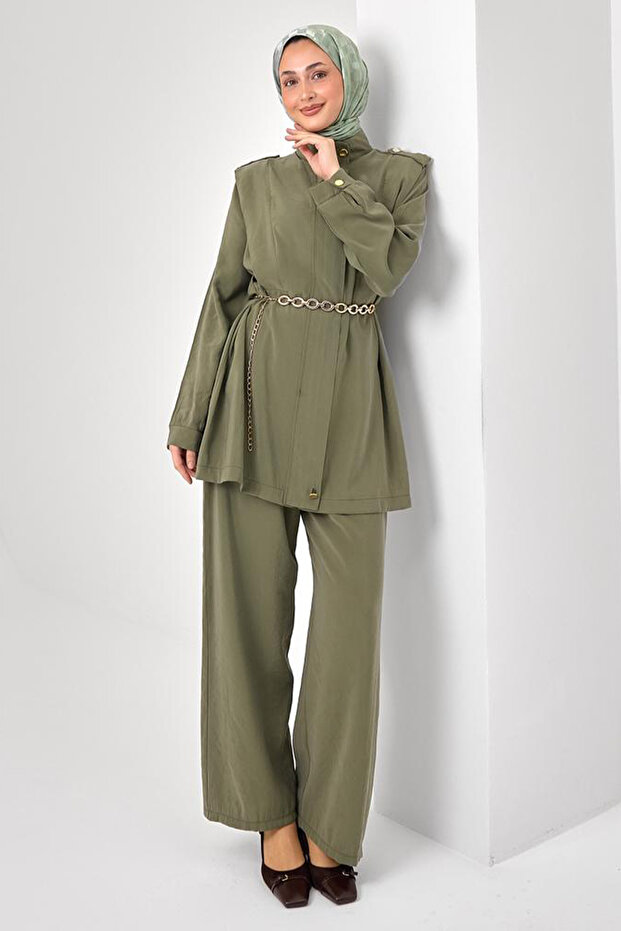Hijab Double Set N7202 Khaki