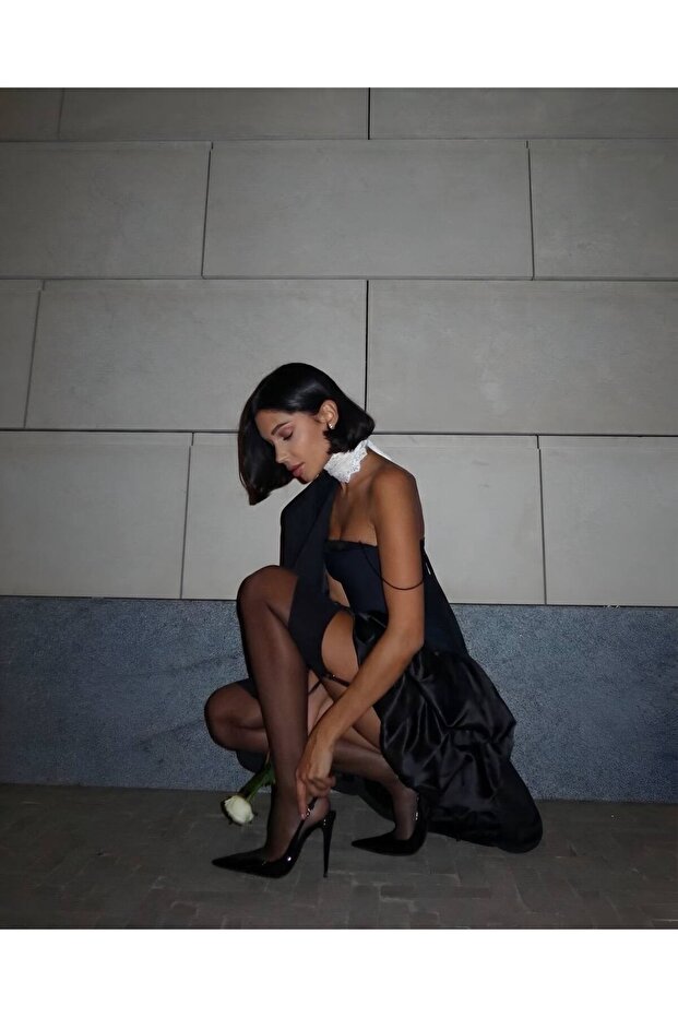 Kadın Straplez Mini Elbise - 2