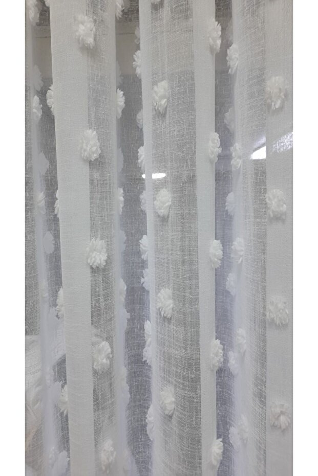 Pufy Ponpon Tulle Normal Pile 1X2.5 No Ironing Needed Off-White