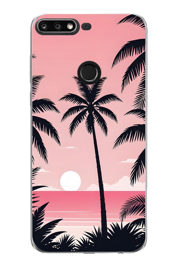 Huawei Y7 2018 Compatible Palm Pattern Transparent Phone Case