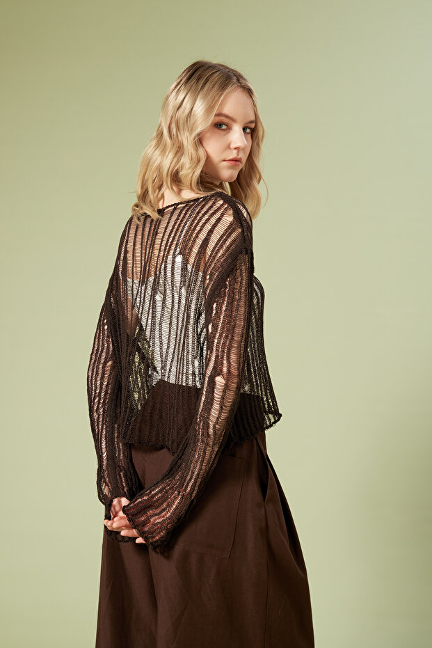 AJURLU TRİKO BLUZ - 4