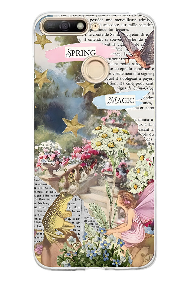 Huawei Y6 2018 Compatible Spring Magic Pattern Transparent Phone Case - 1