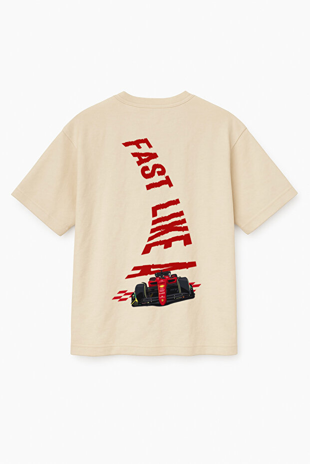 Oversize Unisex Fast Like a F1 Printed T-Shirt