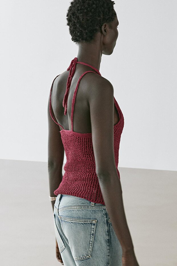 Kroşe örgü büstiyer - 4