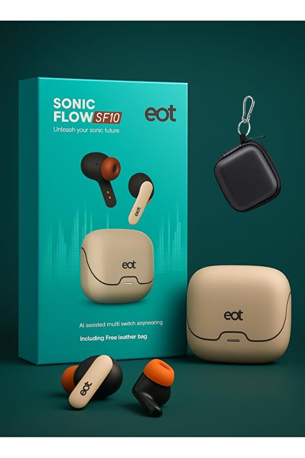 سماعات أذن لاسلكية حقيقية من نوع eot SonicFlow SF10، بلوتوث 6.0، شحن من النوع C، مقاومة للماء والعرق بمعيار IPX4، تقنية الذكاء الاصطناعي A