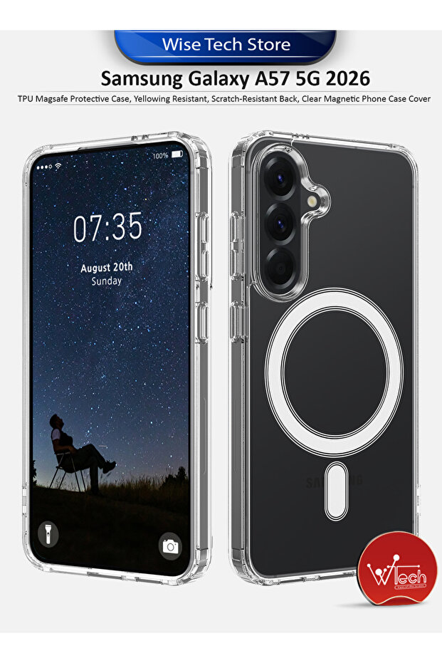 Samsung Galaxy A57 5G 2026 TPU Magsafe Protective Yellowing Resistant Clear Magnetic Case Cover