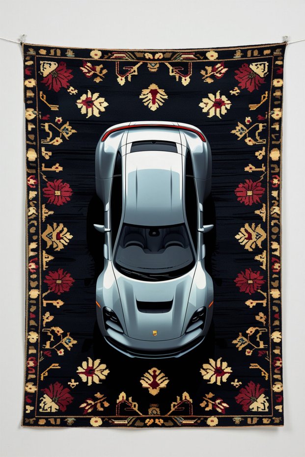 Grey Cabrio Sports – Anime Movie Character Themed Quality Fabric, Room Decor Tapestry Wall Carpet