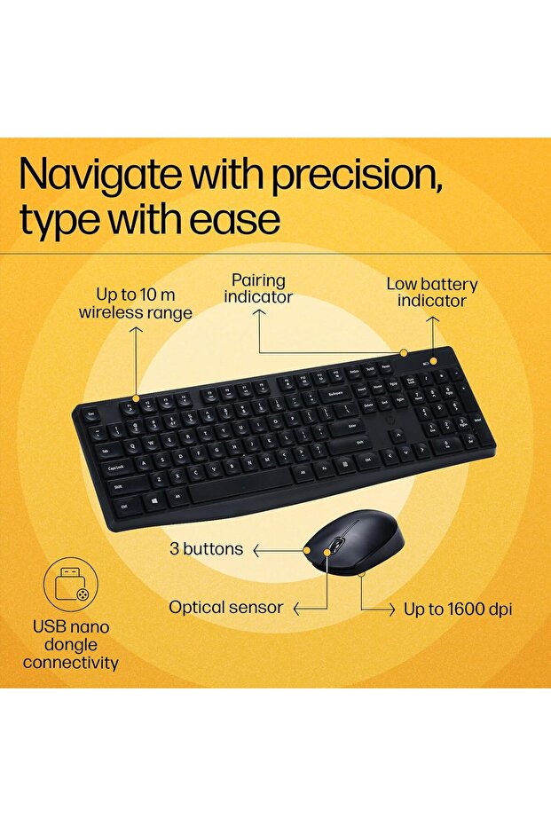 HP Wireless USB Keyboard And Mouse Combo - CS10 - 8