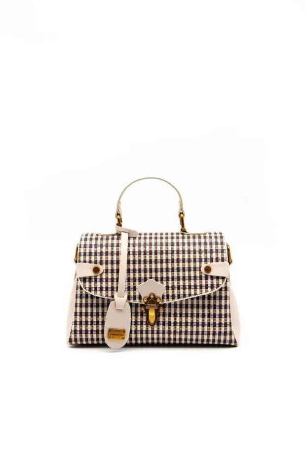 Coffee Yellow - Beige Plaid Line Square Women's Handbag Sp1159
