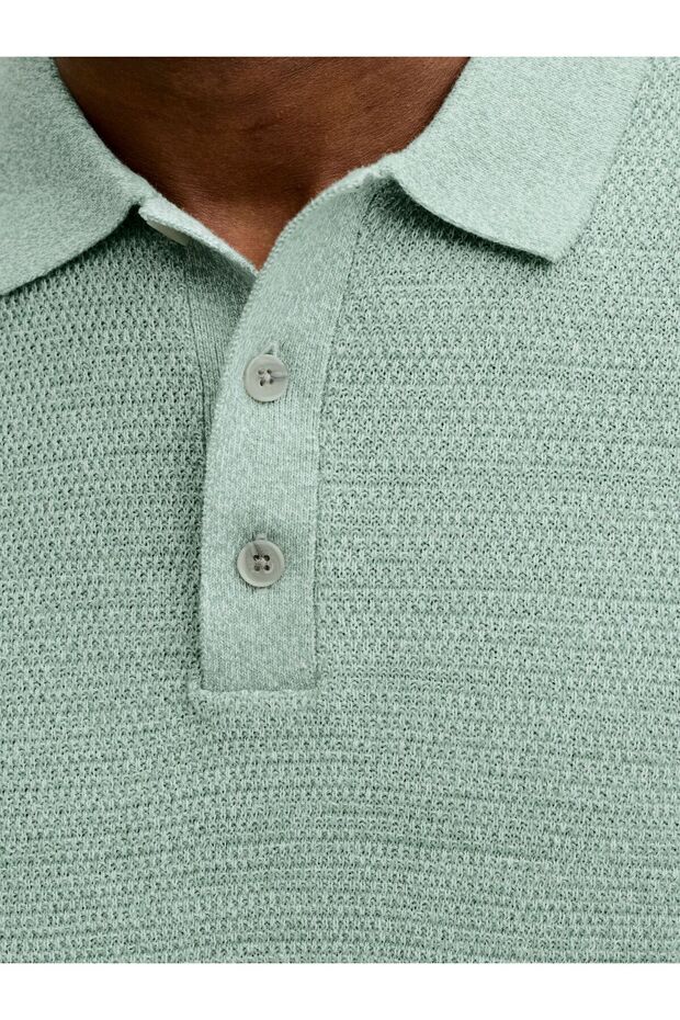 Gestricktes Polo Einfarbig Gestricktes Polo - 5